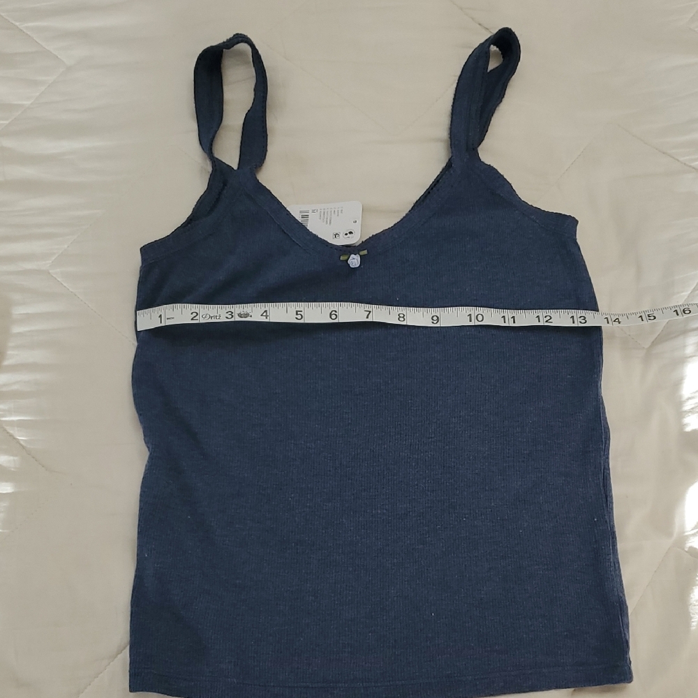 NWT Free People stretchy tank top navy Medium